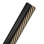 JAM Paper Gift Wrap - Stripes & Solids Combo Wrapping Paper - 50 Sq Ft Total - Black - 2 Pack-Black Kraft & Black Striped, Colourful Wrapping Paper will make anyone excited to find out what’s inside