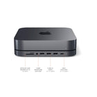 Satechi Aluminum Stand Hub for Mac Mini - Space Grey-7.75" H x 7.75" W x 0.69" D