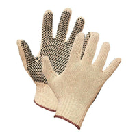 Forcefield Polyester String Knit Gloves with PVC Dotted Palm - Small - 12 Pack-General purpose