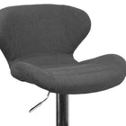 Flash Furniture Contemporary Charcoal Fabric Adjustable Height Barstool with Curved Back & Chrome Base-CA117 Fire Retardant Foam