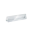 Azar Displays 2" x 11" Double Sided Acrylic Nameplates, Clear, 10 Pack (192803)-Two-sided nameplate is ideal for displaying names on countertops or desks