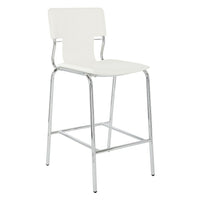 Avenue Six 26" Dorado Vinyl with Chrome Base Counter Stools, White, 2 Pack-Counter Stool