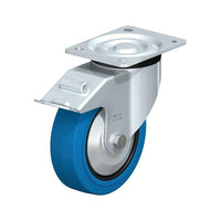 Blickle Blue Elastic Rubber Caster, Wheel Diameter: 6" (152 Mm), Bolt Hole Size: 7/16" (11.11 Mm) (L-POEV 160R-FI-SB-FA)-Wheel Diameter: 6" (152 mm)