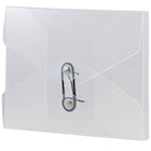 JAM Paper Plastic Portfolio, Button and String Tie Closure, Small Photo Size, 5.25 x 6.75 x.38, Clear Frost, 4 Pack (354609g)-Dimensions: 5 1/4" x 6 3/4" x 3/8" small