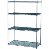 Safco Industrial Wire Shelving, Starter Unit, 24" x 48"-Starter Unit includes 4 shelves, 4 posts and snap-together clips