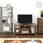 Vasagle TV Stand Media Display - Rustic Brown & Black-Steel frame