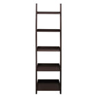 kieragrace Hadfield 5 Tier Leaning Shelf, 67" x 18", Espresso (FN43648-1)-Overall measurement: the ladder shelf measures 13.5"L x 18.3"W x 65.7"H in dimensions allowing you to create maximum storage while not taking up too much width in your space