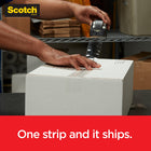 Scotch Box Lock Packaging Tape with Dispenser - 1.88" x 54.6 yd (48 mm x 50 m)-No slivering, splitting, or tearing