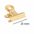 JAM Paper Metal Bulldog Clips - Medium - 31 mm - Gold - 15 Pack-Size: 31mm