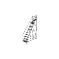 Tri-Arc Manufacturing Deep Top Step Rolling Ladder, Platform Height: 140", No. of Steps: 14, Step Width: 24" (KDSR114242-D2)-No. of Steps: 14