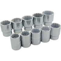 Gray Tools 10 Piece 3/4" Drive, 12 Point SAE Standard, Chrome Socket Set, 15/16"-1-5/8"-Contains Sizes: 15/16", 1", 1 1/16", 1 1/8", 1 1/4", 1 5/16", 1 3/8", 1 7/16", 1 1 /2", 1 5/8".
