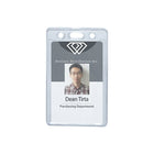 Beslayn Vertical Heavy Duty Vinyl ID Badge Holder with Thumb Notch, 3-3/8" x 2-3/8", Clear, 100 Pack-Flexible clear heavyweight vinyl for everyday use