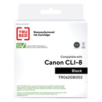 TRU RED Canon CLI-8BK (0620B002) Black Remanufactured Standard Yield Ink Cartridge-Yields up to 412 pages per standard cartridge