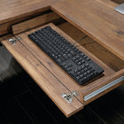 Sauder 69"W Palladia L-Desk - Vintage Oak-  Three additional drawers feature metal runners and safety stops to keep you and your family safe