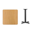 Flash Furniture 30" Square Natural Laminate Table Top with 22" x 22" Table Height Base-Natural Laminate Top