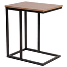 Flash Furniture Aurora Rustic Wood Grain Finish Side Table with Black Metal Cantilever Base-Contemporary Style