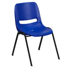 Flash Furniture HERCULES Series Navy Ergonomic Shell Stack Chair with Black Frame & 14" Seat Height-440 lb. Weight Capacity