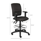 Nicer Interior Multi-Function Fabric Drafting Chair - Adjustable Arms - Black-Assembly required