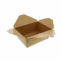 Globe Commercial Products Kraft Take Out Food Container #8 - 200 Pack-Fold top rectangular kraft take out container