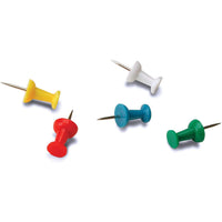 ACCO Push Pins - Assorted Colours - 100 Pack-9mm push pins work on most cubicle walls or bulletin boards