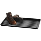 Storex Plastic Boot Tray - 14"W x 27"L - Black-Lightweight plastic boot tray will help keep flooring free of snow, slush or rain