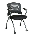 Pro-Line Deluxe Folding Chair with Ventilated Plastic Wrap Around Back, Black, 2 Pack-Ventilated Plastic Wrap Around Back