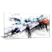 Designart Speed Skating Finish Line Canvas Art Print, (PT2561-32-16)-Print