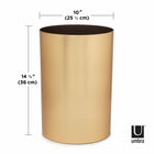 Umbra Metalla Trash Can - Matte-Bras - 4.5 Gallon (17 L) Capacity-Open Top