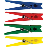 Teacher Created Resources 2 7/8" x 3/8" Plastic Clothespins, 120 Pack (TCR20649)-Red/blue/green/yellow