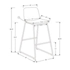 Monarch Specialties 7752 Barstool - Grey Leather-Look/Black Metal-Product dimensions: 18 inches W x 22 inches D x 39.75 inches H