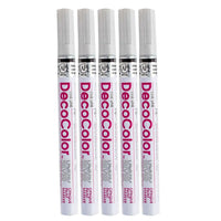JAM Paper Marvy Uchida Fine-Point Opaque Paint Marker - Silver - 5 Pack (7665909g)-Opaque paint marker features a fine calligraphy tip for creating detailed designs