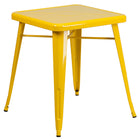 Flash Furniture Commercial Grade 23.75" Square Metal Indoor-Outdoor Table - Yellow-Metal Cafe Table