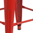 Flash Furniture Commercial Grade 24" High Backless Red Metal Indoor-Outdoor Counter Height Stool with Square Seat-Backless Design