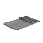 Umbra Udry Drying Mat Mini, Charcoal (1004301-149)-2-in-1 quick dry fabric mat with molded dish rack. Rack: Dishwasher safe. Mat: Machine washable