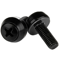StarTech M6 x 12mm, Mounting Screws, 50 Pack, Black-All-black steel construction