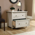 Sauder Edge Water Lateral File, Chalked Chestnut (418796)-Patented, interlocking safety mechanism allows only one drawer open at a time