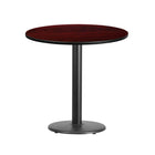 Flash Furniture 30" Round Mahogany Laminate Table Top with 18" Round Table Height Base-Hospitality Table