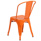 Flash Furniture Orange Metal Indoor-Outdoor Stackable Chair-Curved Back with Vertical Slat