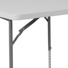 Flash Furniture 34" Square Height Adjustable Granite Plastic Folding Table - White-Seats up to 4 Adults