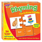 TREND enterprises Inc. Rhyming Fun-to-Know Puzzles - 48 pieces-Set of thick, two-piece tagboard puzzles for use in learning basic English-language skills
