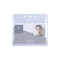 Beslayn Horizontal Heavy Duty Vinyl Top Load Name Badge Holder, 4" x 3", Clear, 50 Pack-Flexible clear heavyweight vinyl for everyday use