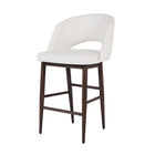 Plata Decor Exiz Stools with Walnut Metal Legs - Taupe - 2 Pack-High back