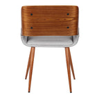 Armen Living Panda Mid-Century Fabric Dining Chair - Grey-Thick semi firm cushion for all day comfort