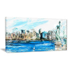 Designart Ellis Island Landscape Large Americana Canvas Art Print, (PT2806-32-16)-Print