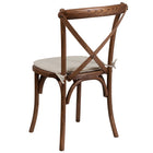 Flash Furniture Pecan Cross Back Cushioned Accent Chair (XUXPECNTC)-Pecan Finish
