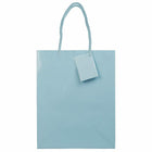 Jam Paper Glossy Gift Bags with Rope Handles - Medium - 8" x 10" - Baby Blue - 3 Pack-Quantity: 3 per Pack