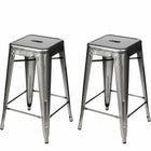 Plata Decor Tolix 30"H Stool - Gunmetal - 2 Pack-Counter stool