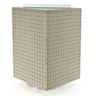 Azar Displays 20" x 14" x 14" 4-Sided Revolving Pegboard Display, Almond Solid (701414-ALM)-Interlocking four-sided display and sits on a 12" diameter revolving base