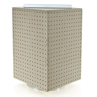 Azar Displays 20" x 14" x 14" 4-Sided Revolving Pegboard Display, Almond Solid (701414-ALM)-Interlocking four-sided display and sits on a 12" diameter revolving base