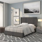 Flash Furniture Riverdale Full Size Tufted Upholstered Platform Bed - Dark Grey Fabric-Dark Grey Fabric Upholstery